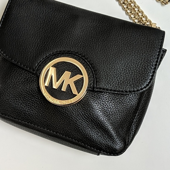 Authentic Michael Kors black&gold crossbody - Picture 2 of 6